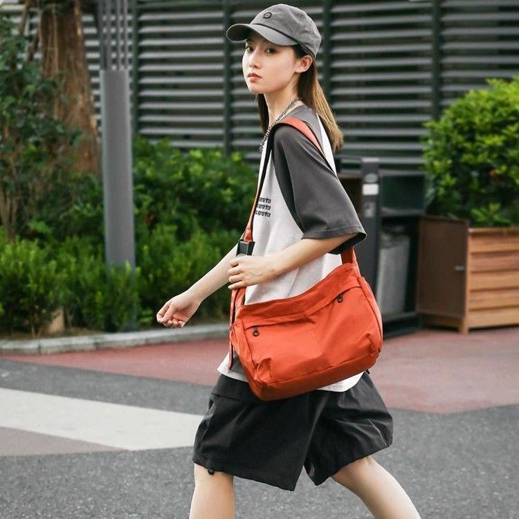 Nylon Shoulder Bag Women Casual Crossbody Bag Lightweight Waterproof Hobo Bag Large Capacity Half Moon Handbag