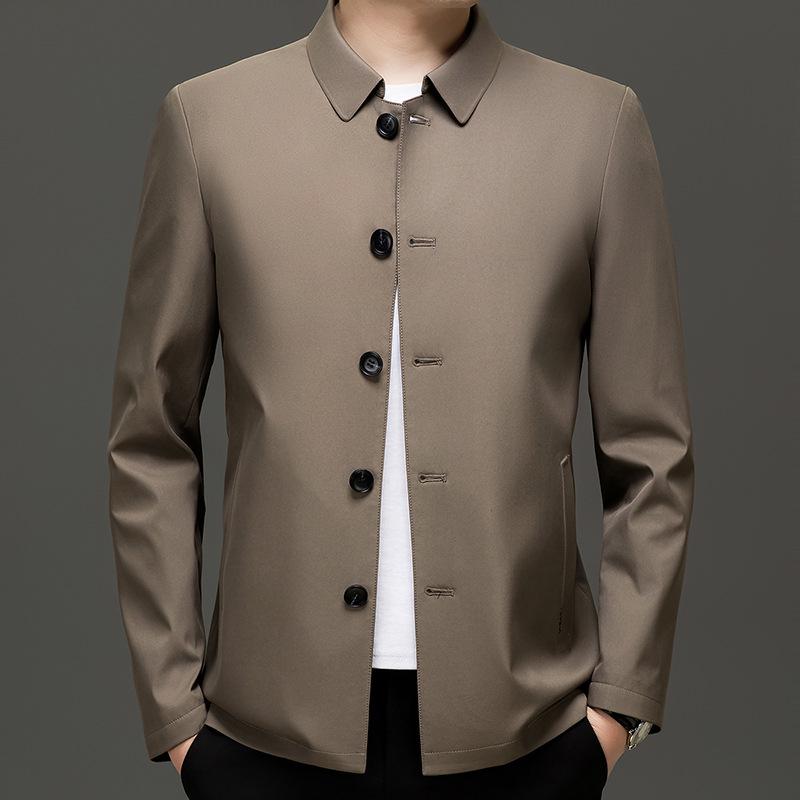 Men's Mid-Length Single-Breasted Lapel Trench Coat - Stylish, Casual, and Perfect for Spring & Autumn