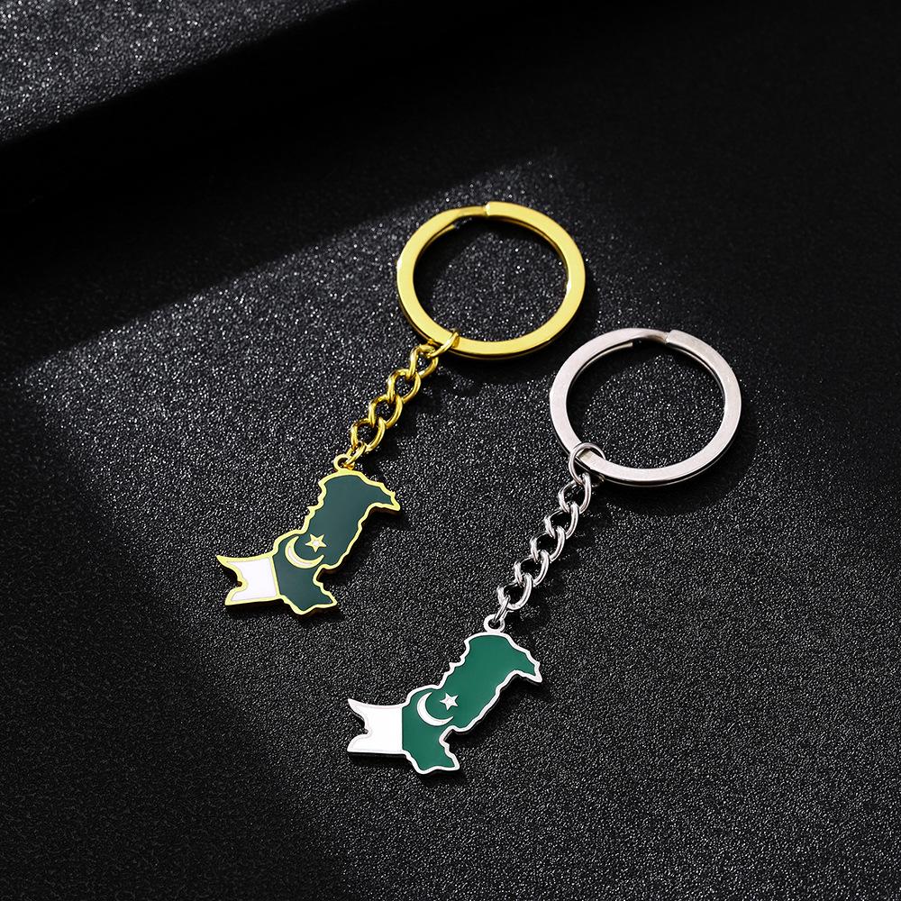 Ethnic Style Enamel Pendant Keychain - European & American Hot Selling Titanium Steel Decor for Men & Women