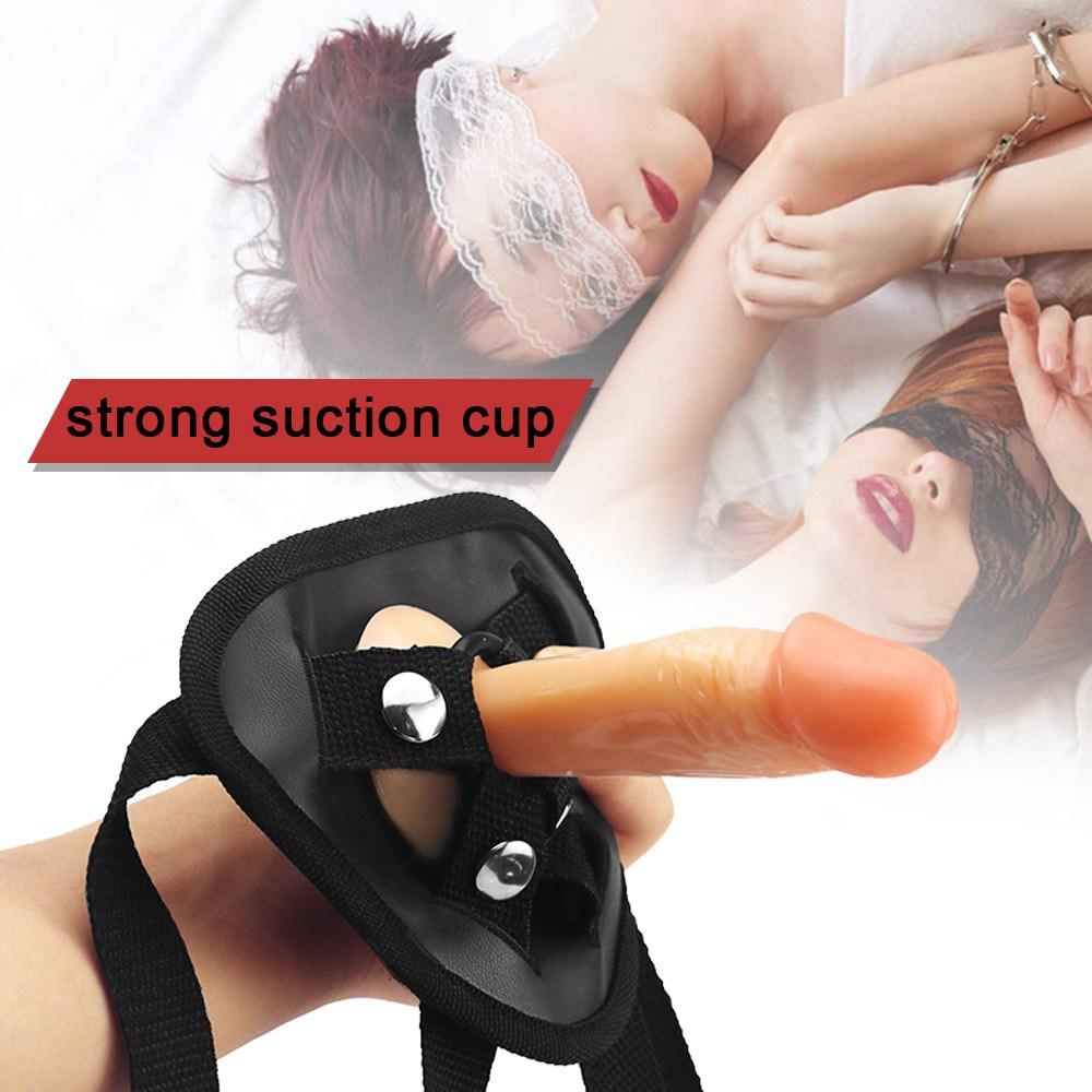 Strap On Penis Panties Black Leather Wearable Strapon Dildos Pants Sex Toys for Women Lesbian Gay Adult Game