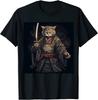 Vintage Samurai Katze Japanische Ninja Kunst T-Shirt Größe S-5XL