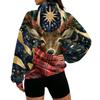 Damen Trendy Print Halbzip-Sweatshirt Leichter Lässiger Pullover für den Alltag