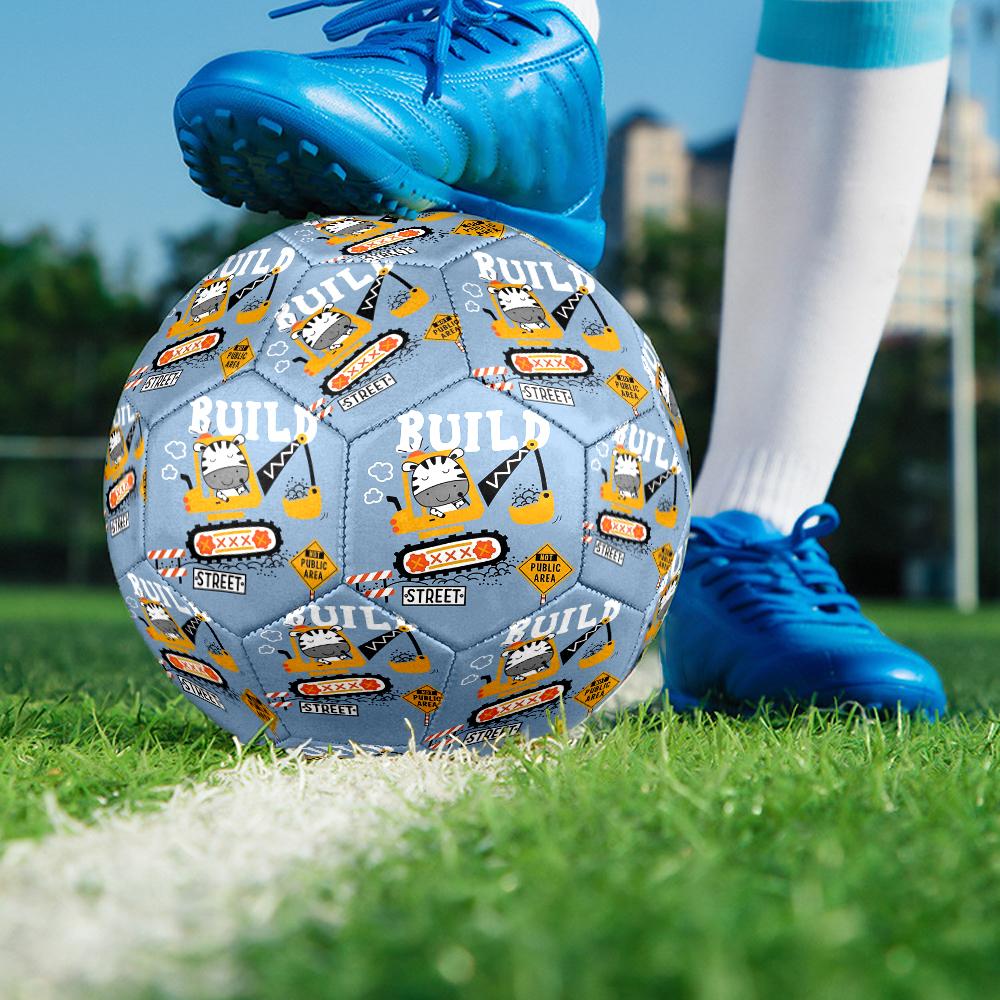 Excavator Theme Size 5 Soccer Ball, Suitable for Both Indoor and Outdoor Matches, a Gift Suitable for Everyone.