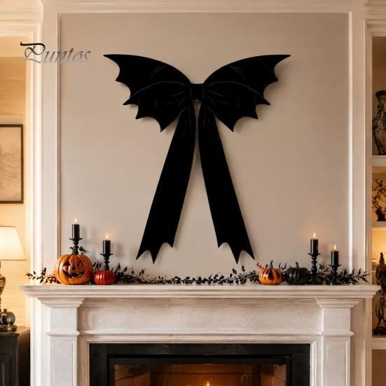 Lightweight Festival Wall Decor Halloween Bat Bow Garden Decor, Christmas Tree Topper Hanging Ornament Party Atmosphere for Party, Spooky Holiday
