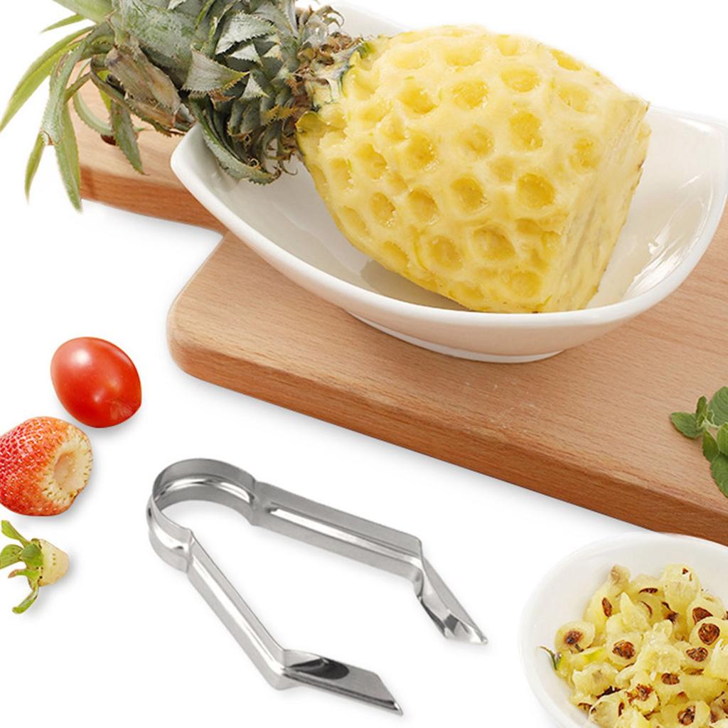 Pineapple Eye Remover Peeler Stainless Steel Comfortable Handle Easy To Use Pineapple Seed Clip for Kitchen
