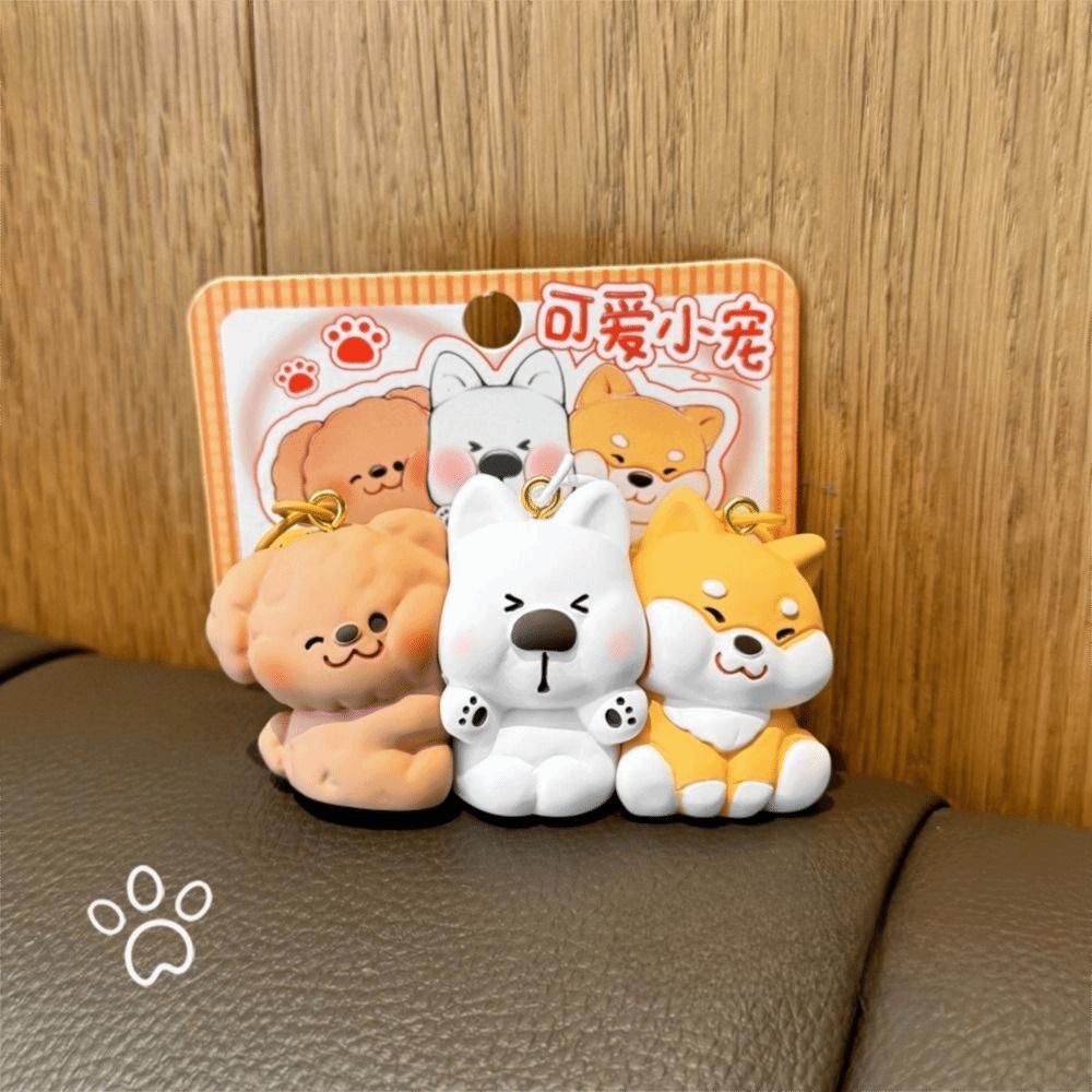 Set van 3 Stuks Hars Magnetische Drukknop Sleutelhanger Cartoon Sleutelhanger Sets Draagbare Dierlijke Sleutelhanger Cadeaus