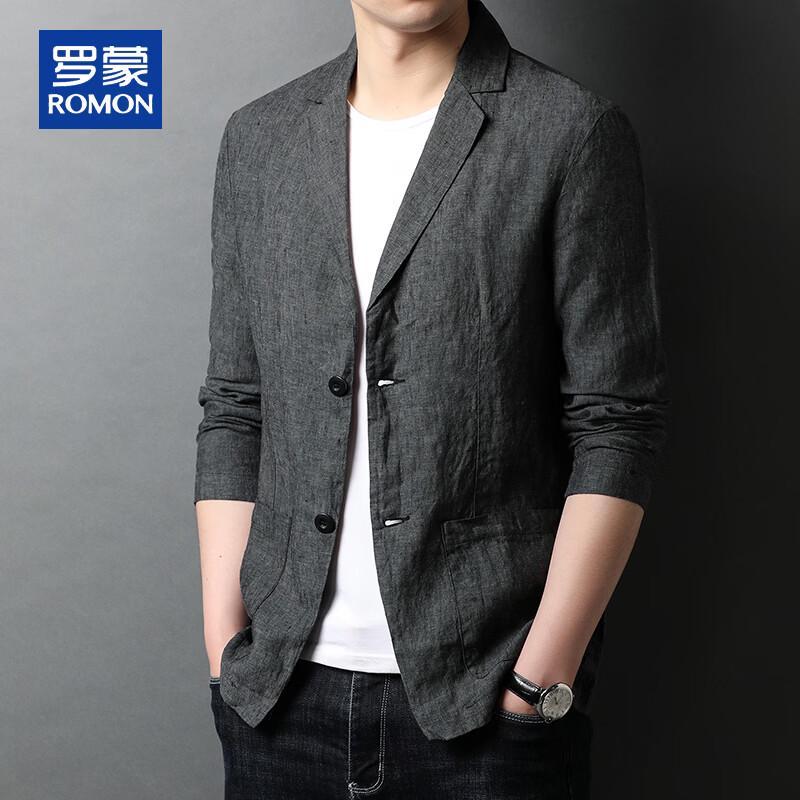 ROMON Men s 100% Linen Slim Fit Casual Blazer XL