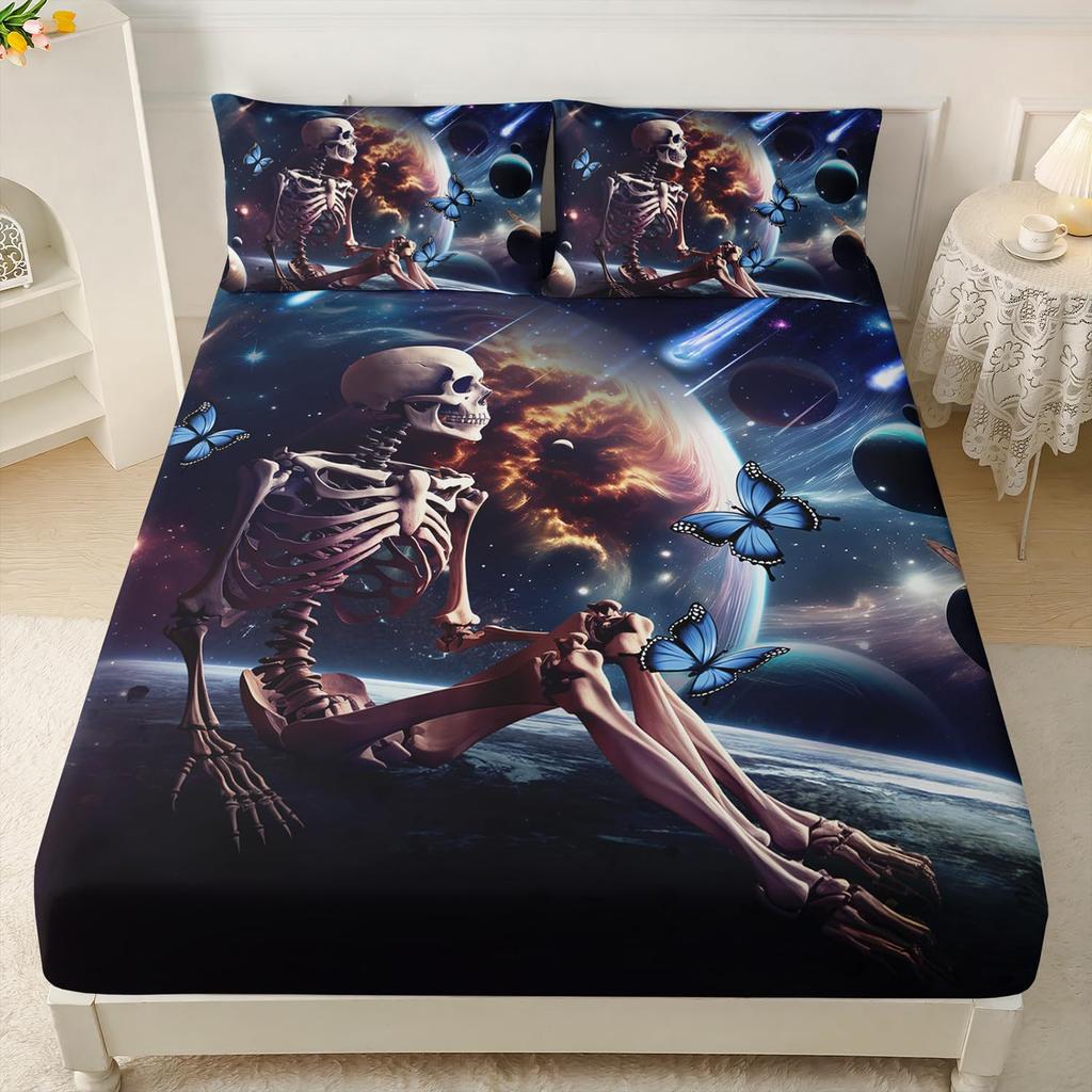 Animal Black Cat Pattern Bed Hat Three-Piece Digital Printing Bedding Bed Hat Three-Piece Set Children And Adults