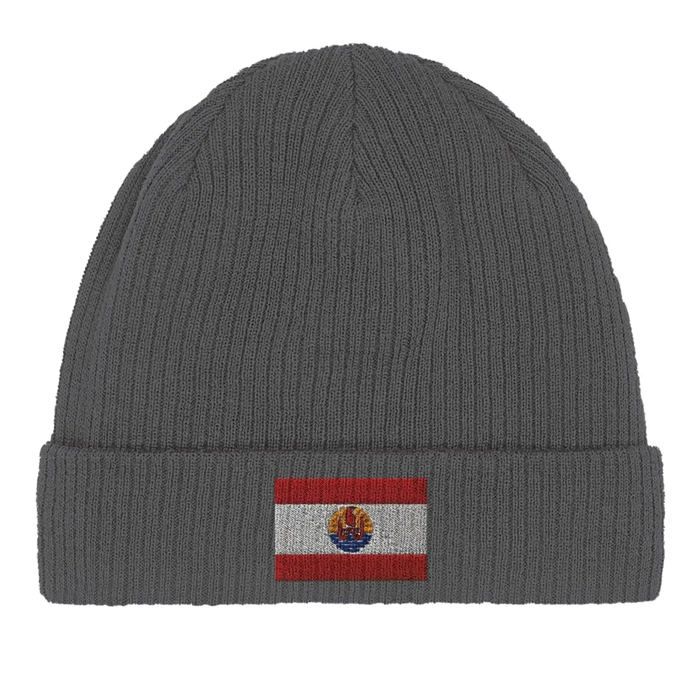 Bonnet Drapeau Polynésie française en Gris