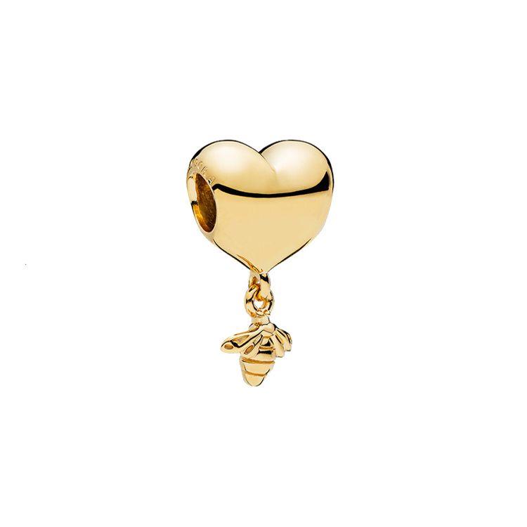 Pandora Shine Heart And Bee Charm Unisex Charm 767022 Box,Gold