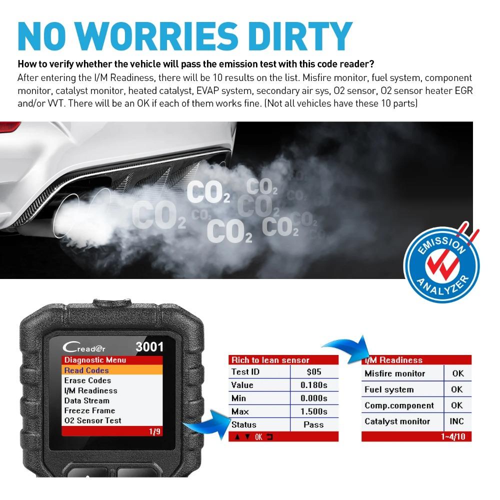 X431 Creader 3001 OBD2 scanner Provide OBDII/EOBD full function CR3001 Diagnostic tool PK ELM327 code reader tool