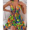 Fashion Summer Dresses Summer Dresses for Women Trendy Boho Floral Print Cover Up V Neck Sleeveless Sundresses