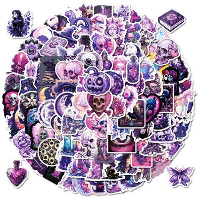 100 Purple Gothic Graffiti Stickers Decorative Suitcase Pen Guitar Notebook Waterproof Stickers