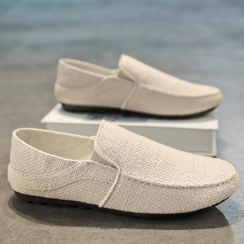 22 Four Seasons New Light Linen Solid Color Casual Doudou Shoes Lazy Breathable Flat Bottom Tide Love