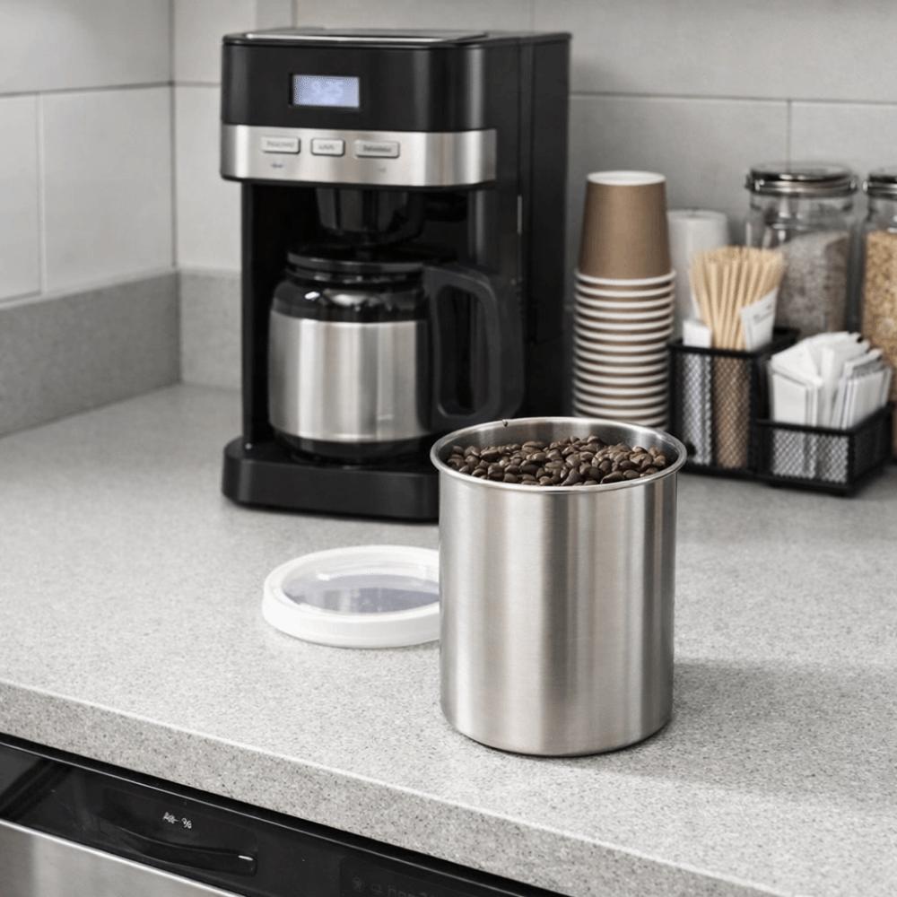 Airtight Coffee Bean Storage Jars Stainless Steel Tea Tin Coffee Canisters  for Coffee Tea Grain