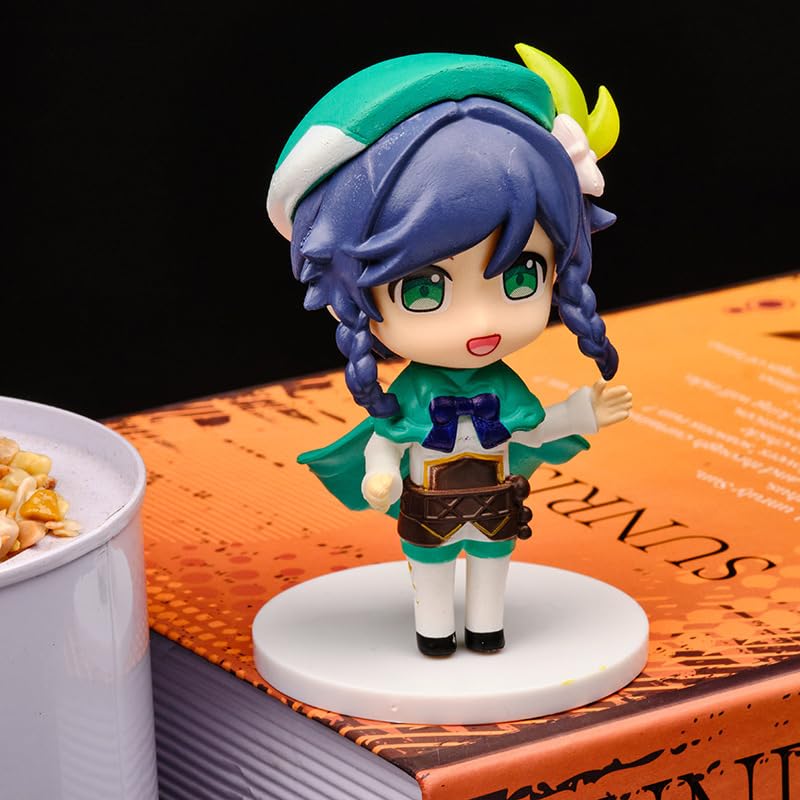 Cute Character Genshin Impact Blind Box Anime Game PC Case Gifts 6 Genshin Impact Figures In a Single Total of 6 [KRGNPLE] Figures, Accessories,