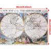 Vintage 1700 World Map Poster Retro Terraqueous Globe Canvas Print Antique Map Wall Art for Living Room Office Home Decor Unframed