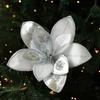 Neue 15 cm künstliche Weihnachtssternblume Pailletten Glitzer Simulationsblumen Funkelnde Weihnachts-Glitzerblume Hochzeitsdekoration