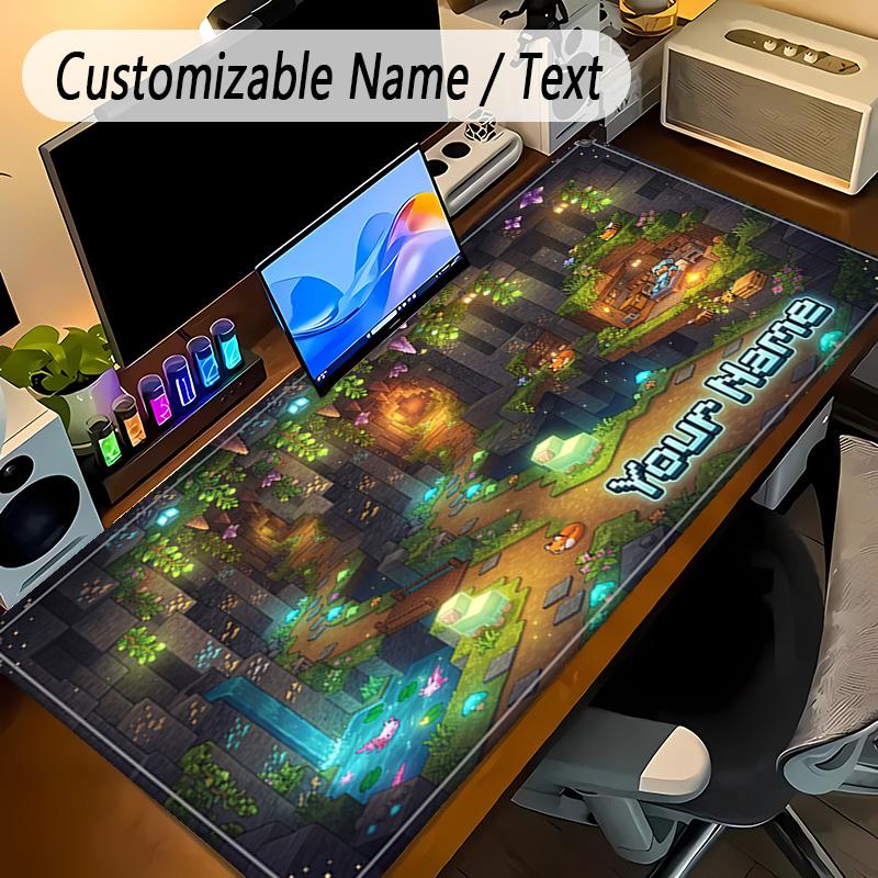 Large Mouse PadMinecraft Custom Name Text Personalized Desk Mat Non Slip Gaming Pad
