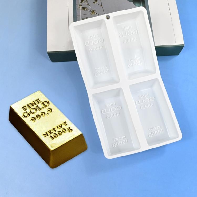 Gold Brick Shape Silicone Molds Nonstick Mousses Cake Molds Cake Decorating Tool for Truffles Cheesecakes Easy To Clean