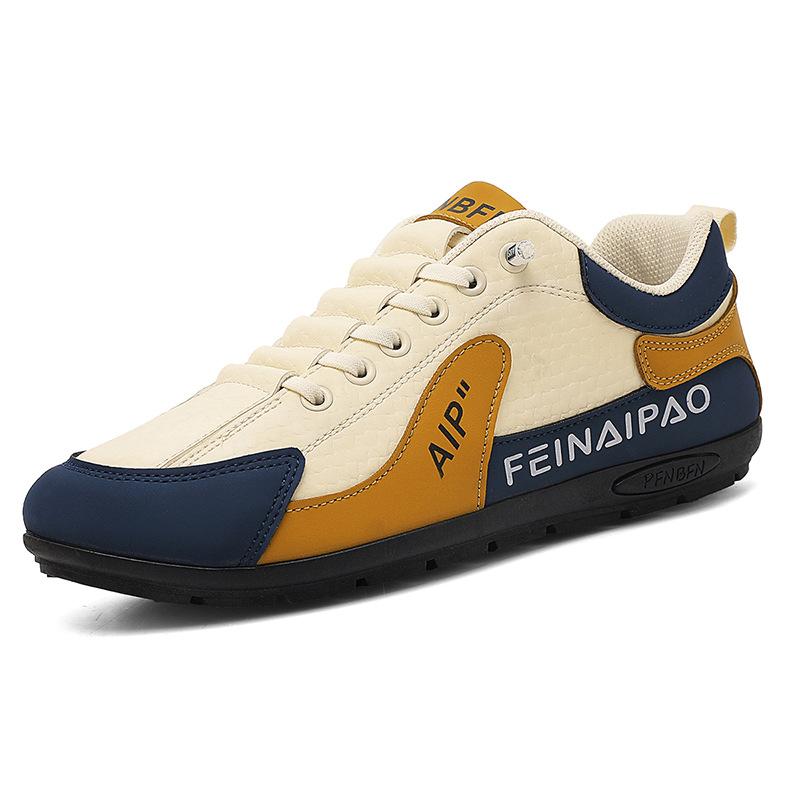 

Мужские всесезонные низкие кеды с одной педалью, модные кожаные повседневные спортивные туфли корейской версии, модные туфли на плоской подошве 39