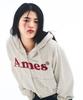 Ames-Worldwide Basic Logo Hoodie Zip Up Oatmeal