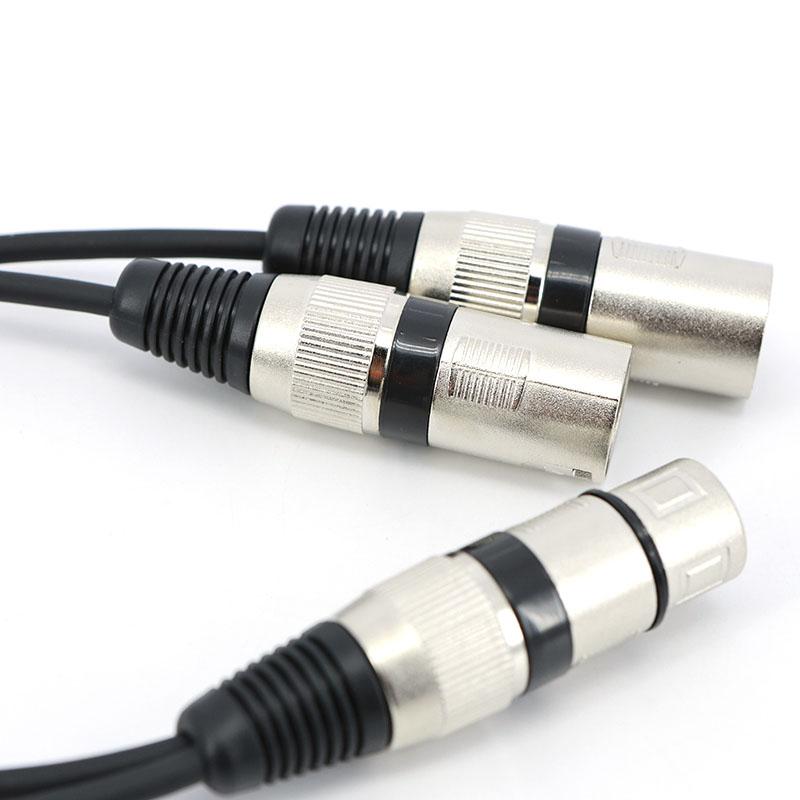 30cm 3-polig XLR Buchse auf 2 männliche XLR Y-Splitter Mikrofon DJ Kabel Konvertierung 2-fach 3-adrig 3p Stecker auf Buchse Adapter 30cm Kabel