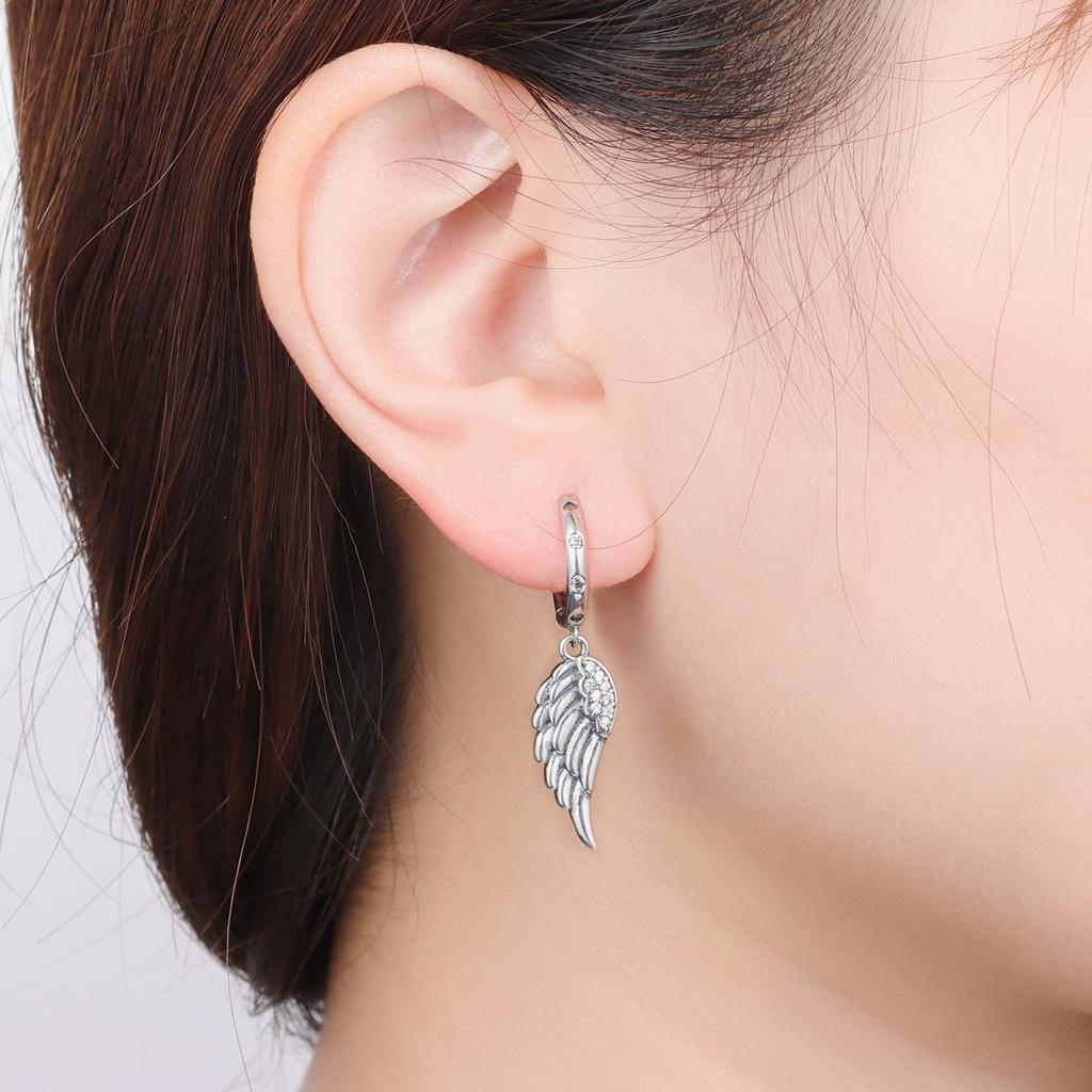 Orstarry 925 Silver Sparkling Wings Earrings Original Jewelry Drop Earrings Women Jewelry Party Trendy Anniversary Gift
