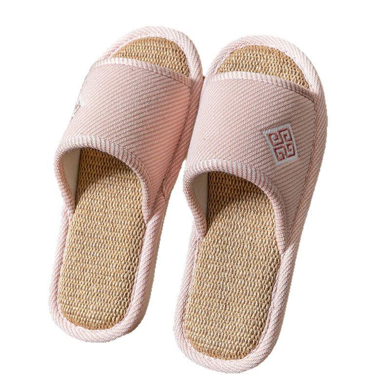 Unisexové pantofle z japonského lnu - Protiskluzová měkká podrážka, Savá vnitřní obuv pro všechna roční období