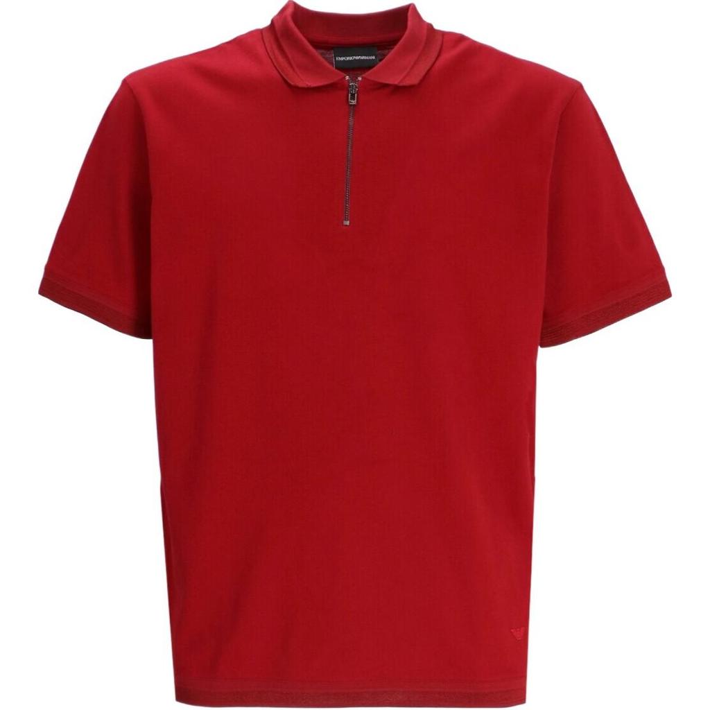 Emporio Armani Solid Color Polo Short Sleeve T-Shirt Men Tops Red 3D1FE5-1JTKZ-03B7