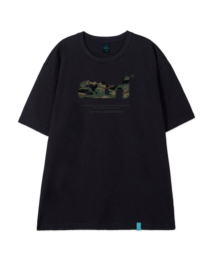 ASTRAL PROJECTION [Atrl Camo] Cotton Loose Fit Short Sleeve T-Shirt_Black