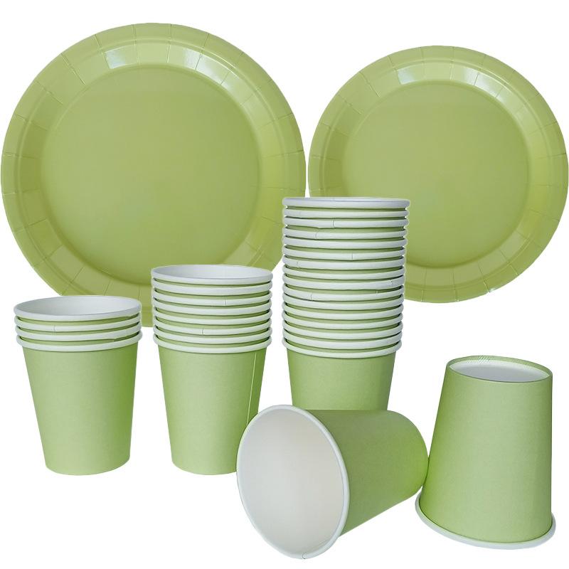 Disposable Party Tableware Set Paper Plates Cups Party Supplies Disposable Dinnerware Set for New Year Valentine Birthday