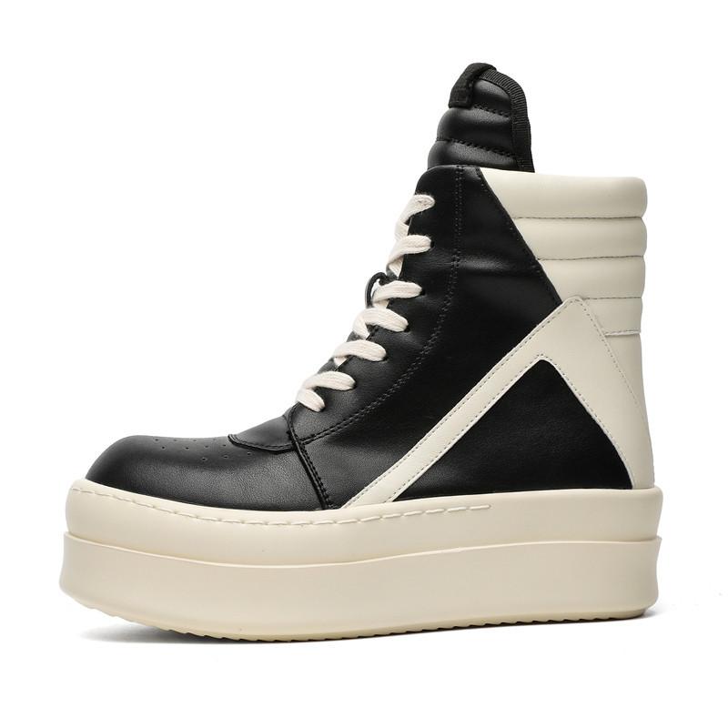 Martin boots shoes men's big head thick sole height increase tide brand board shoes men's zipper muffin shoes trendy men's board shoes