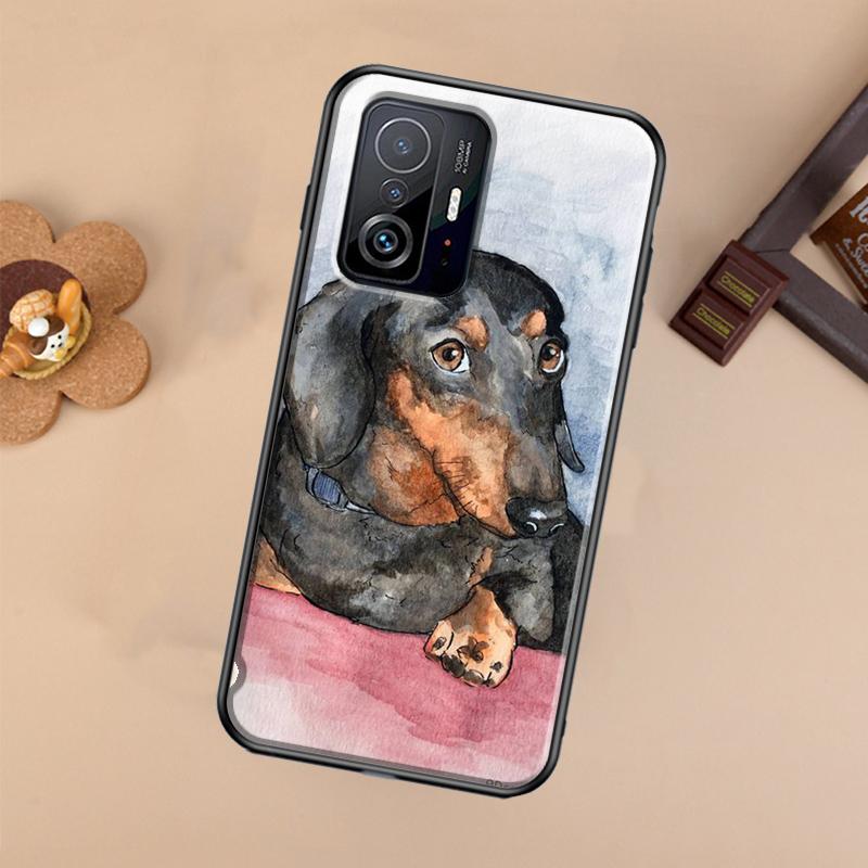 Cartoon Dachshund Sausage Dog Case For Xiaomi POCO X7 X6 X5 X3 Pro F3 F5 F6 M6 Pro 13 14 Ultra 11T 12T 13T 14T Pro Cover