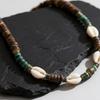 Conch Bohemia Surfer Necklace for Man,Coconut Shell Man's Wooden Beaded Collar,Summer Beach Jewelry Gift
