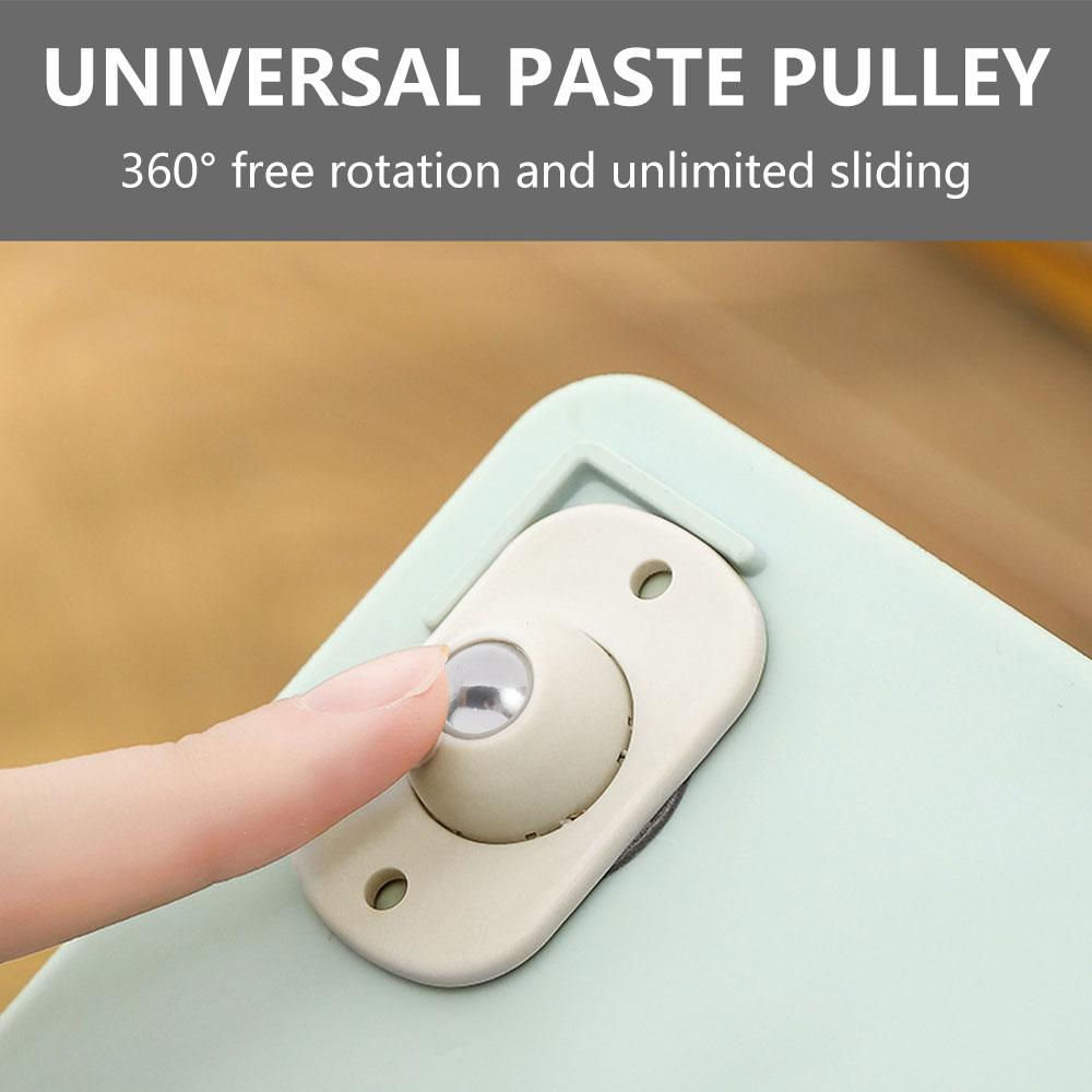 8/12Pcs Self Adhesive Type 360 Degree Rotating Roller Wheels Stainless Steel Mute Ball Universal Wheel 1 Beads