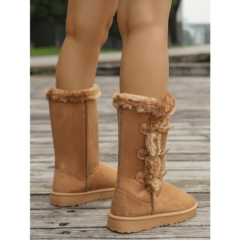 Cross-Border Trade 2025 Winter New Arrival: Women's Thick-Sole Fleece-Lined Snow Boots - Warm, Slip-Resistant, Height-Enhancing