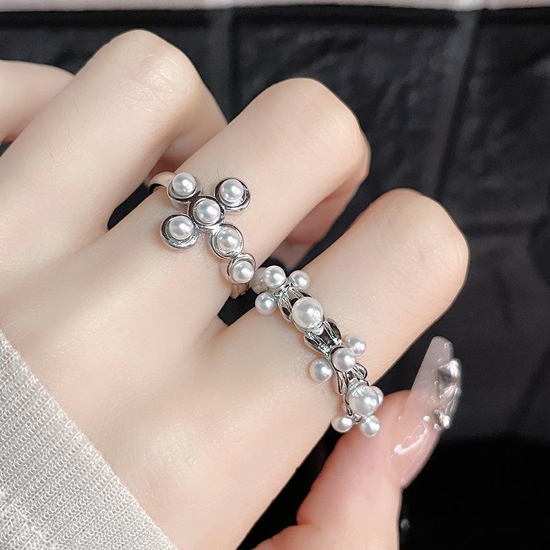 French Cross Opening Adjustable Ring High Sense Fashion Index Finger Joint Ring Niche Design Personalized Ring