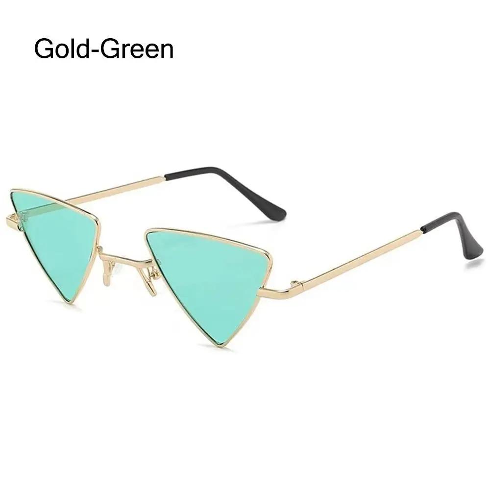 Small Triangular Frame Sunglasses Women Men Metal Frame Tinted Colorful Lens Sun Glasses Designer UV400 Shades Punk Eyewear