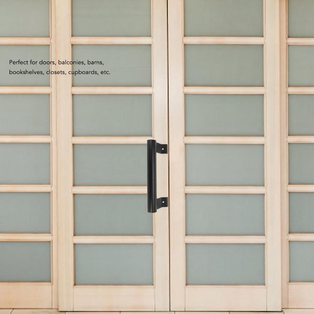 Black Barn Door Handle Durable Glass Door Pull Modern Sliding Door Handle  Balcony