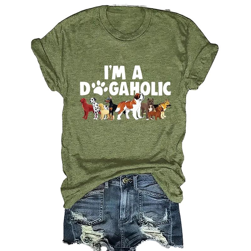 

Women Summer T Shirt Retro Fashion Short Sleeve Tees Casual Cartoon Animals Printed Tops XS зелений