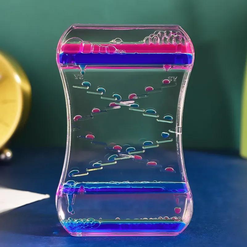 New Product Slide Oil Drop Decompression Toy Acrylic Liquid Hourglass Dynamic Multi Color Oil Leak Home Desktop Decoration Gift