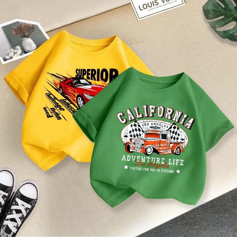 Boys T Shirt Kid T Shirt 2-13Y Loose-fit Casual O-Neck Short-sleeve Girl T Shirt Top