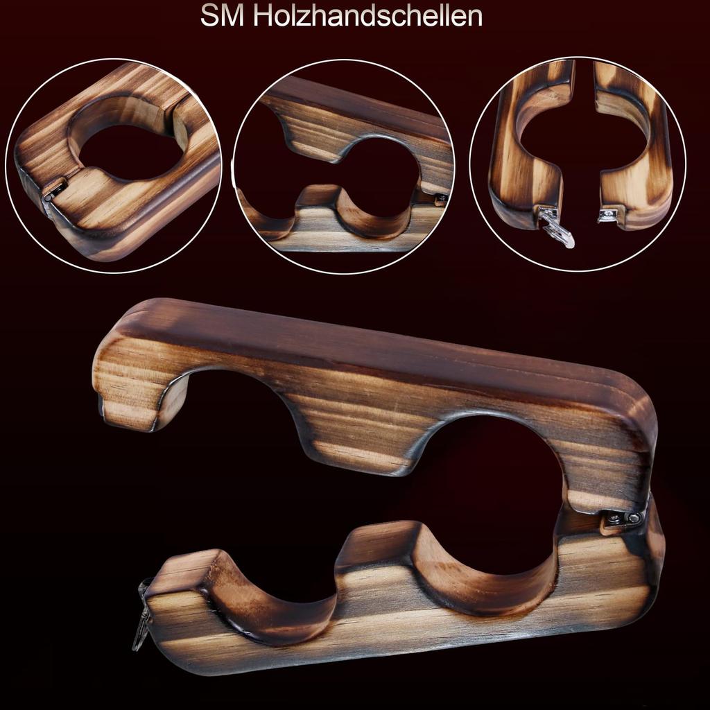 MFMYEE SM Bondage Wooden Fetish Bondage Wooden Board Bondage Wrist and Ankle Adult Bed Game Bondage SM Sex Props Handcuffs, Handcuffs, Roleplay, (L)