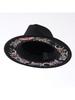 Women Fedora Hat With Butterfly Flower Moon Print Wide Brim For Party Travel Outdoor