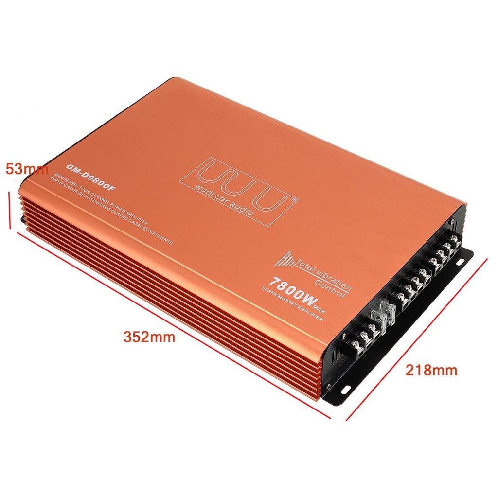 7800W 4 Channel Car Amplifier Speaker Vehicle Amplifier Power Stereo Amp Auto Audio Power Amplifier Car Audio 352*218*53mm