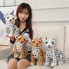 28/32cm Simulation White Leopard Lifelike Animal Plushie Sitting Spotted Leopard Nice Gifts Designed For Friends Home Decro
