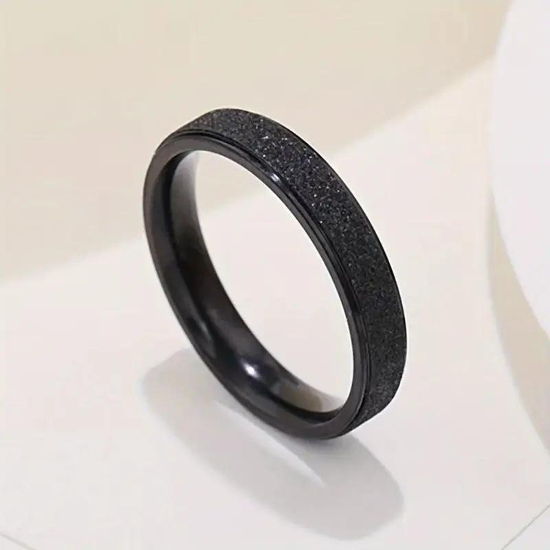 2mm4mm6mm Stainless Steel Matte Rose Gold Ring Step Plain Ring European and American Titanium Steel Ring Ring