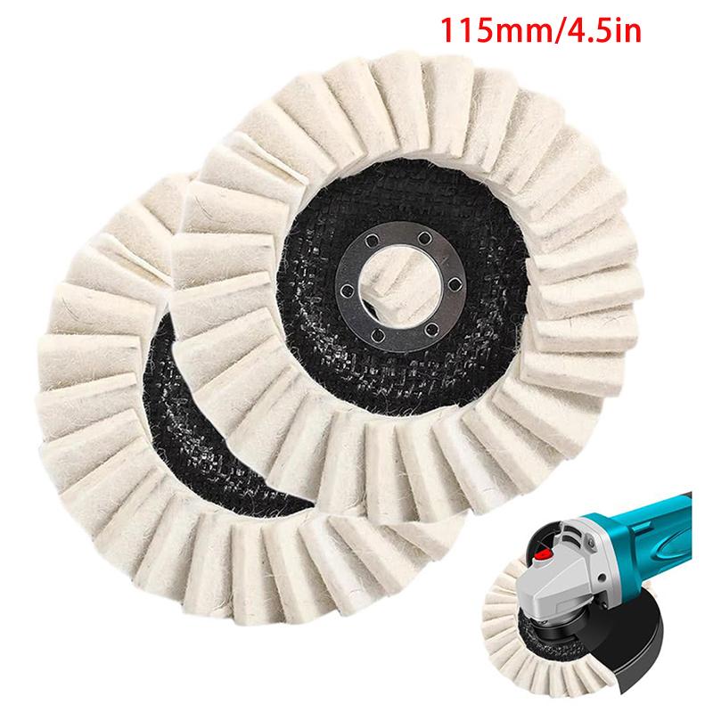 

2Pcs Wool Felt Flap Polishing Disc Wool Polishing Wheel Disc Buffing Pad Premium Felt Polishing Pads For Metal Marble Stone