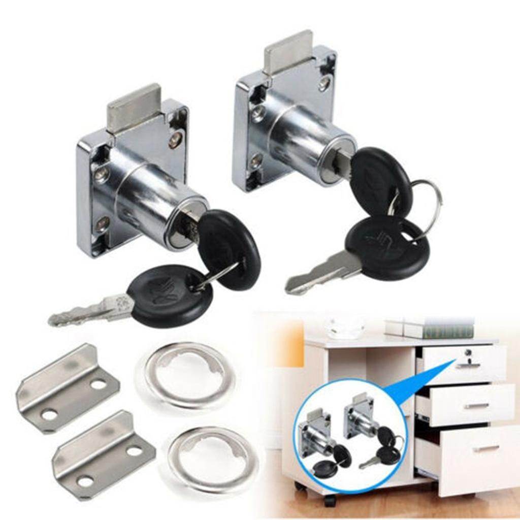 Cupboard Drawer Locks Drawer For Door Mailbox Steel 0.55-0.87in 14-22mm/ 2 Locks 2 Sets Of Drawer Locks 4 Keys